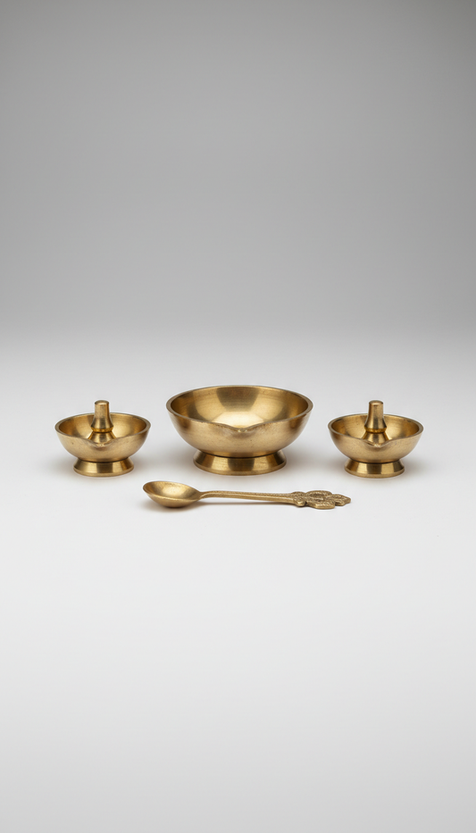 Classic Brass Diya Set